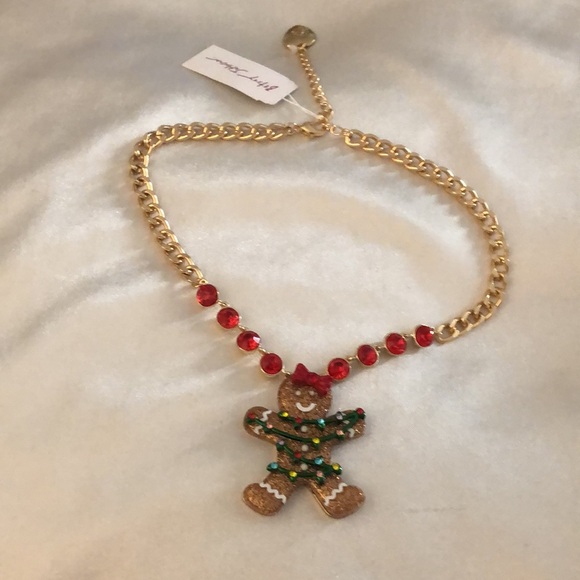 Betsey Johnson Jingle Bell Bling Gingerbread Tangled In Lights Pendant Necklace - Picture 12 of 12